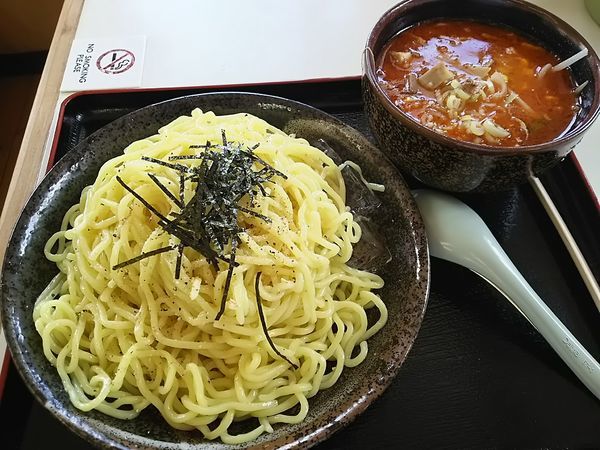 「【限定】辛みそつけ麺　（大盛り：サービス券）」@くるまやラーメン 松本渚店の写真