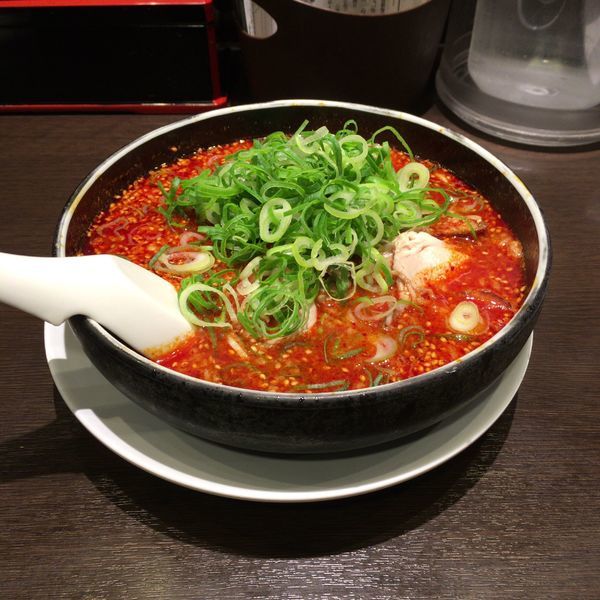 「赤味噌ラーメン ネギ増し」@来来亭 千葉花見川店の写真