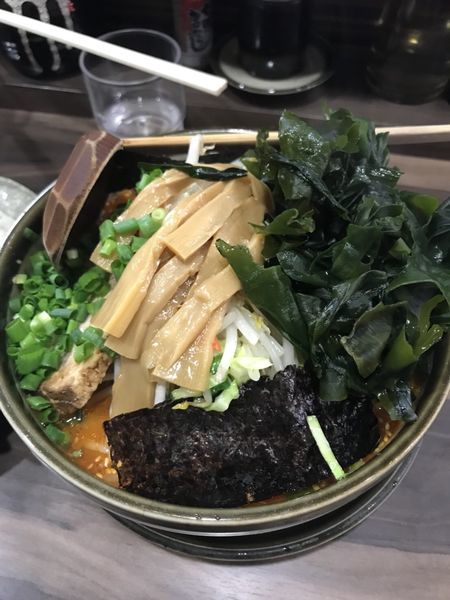 「ピリピリ野菜、わかめ追加」@長洲屋の写真