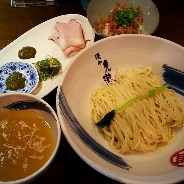 「【数量限定】薬涼　潮つけそば　９００円＋〆の鴨しぐれ煮冷や飯」@麺や 虎徹の写真