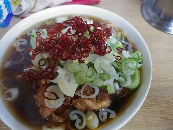 「ジャンボゲソそば」@一由そば 日暮里店の写真