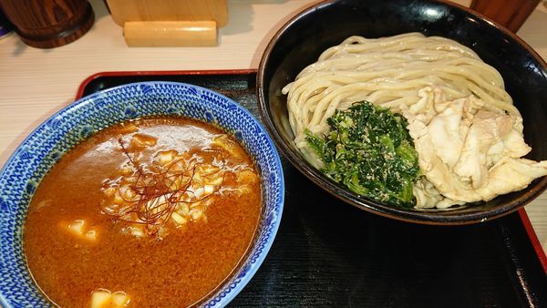 「[限定]旨辛つけ麺(850円)+おじっとめし(150円)」@らー麺土俵 鶴嶺峰の写真