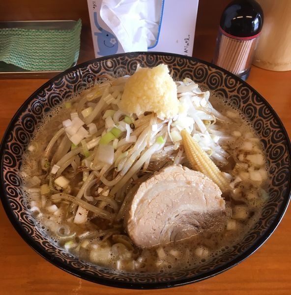 「味噌ラーメン(750¥、並、野菜、にんにく増し)」@Japanese soba Noodles 蠍の写真