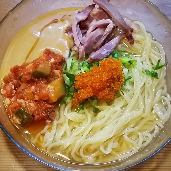 「【週末限定】オマール海老の冷やし海老海鮮丸 ９５０円」@はりけんラーメン 南店の写真