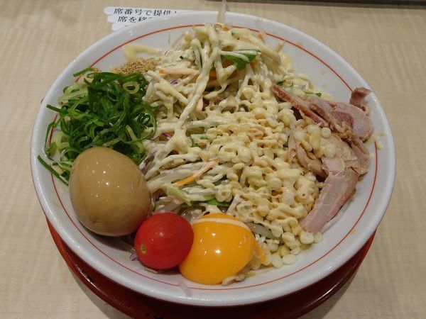 「味玉冷やし：中（780円）ガリマヨ」@替玉千里眼 志木店の写真