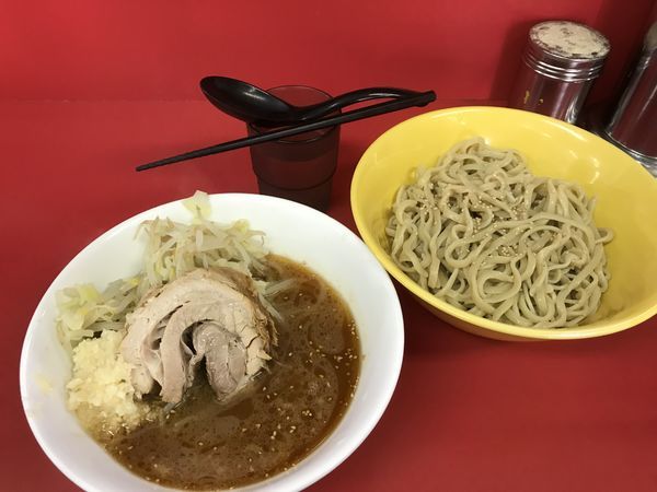 「小ラーメン（麺半分） つけ麺ゴマ油」@ラーメン二郎 茨城守谷店の写真