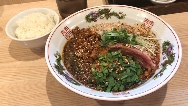 「麻婆茄子の辛混ぜそば(夜の部ゲリラ限定)＋小さいご飯」@中村麺三郎商店の写真