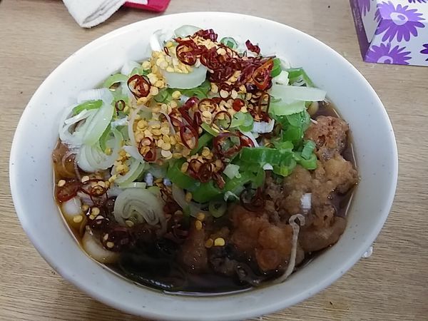 「ジャンボゲソそば」@一由そば 日暮里店の写真