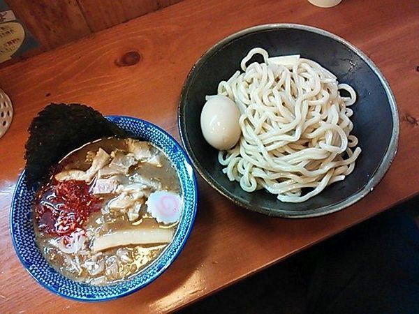 「辛つけ麺（中辛・並）＋味玉・肉増し」@ジギーの写真