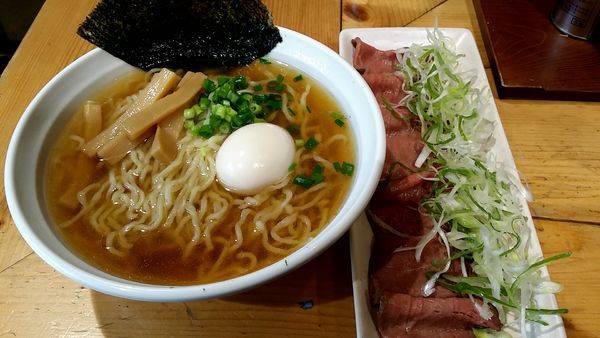 「チャー牛めん＋味玉子」@らーめん 大木の写真