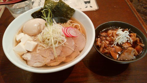 「今日はちょっとリッチ　海老醤油　ミニ丼」@ラーメン酒場 晴江戸の写真