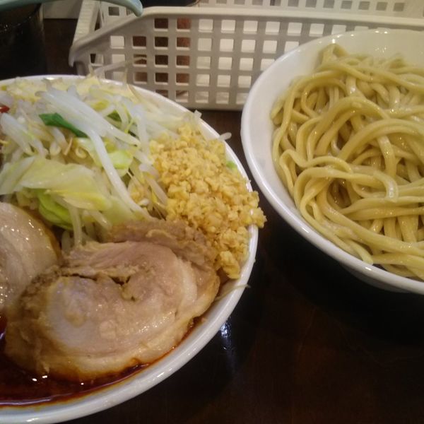 「辛い小つけ麺+しょうが ￥950- + ￥50-」@麺屋 歩夢の写真