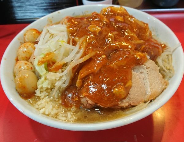 「フュージョン＋火のうずら＋チャーシュー飯」@蒙麺 火の豚の写真