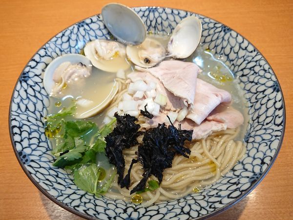 「【限定】貝そば～トリュフオイル～(冷たいver)850円」@㐂九八 ～garage～の写真