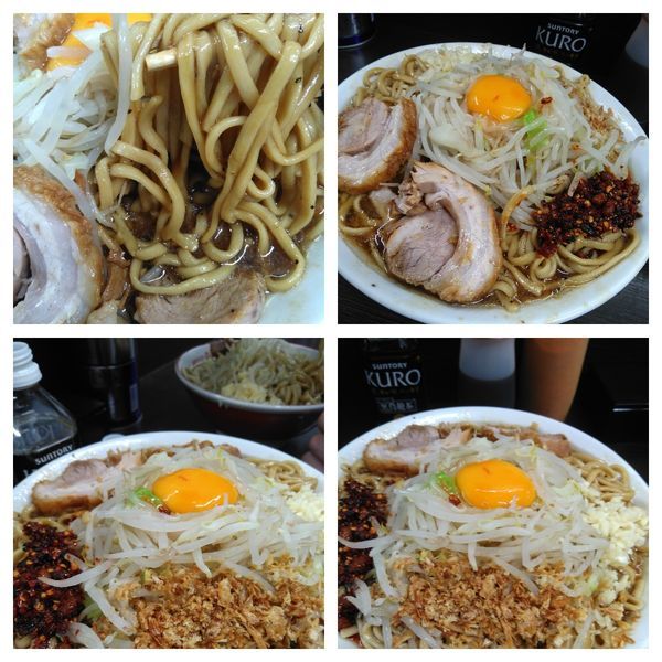 「汁なし大（ニンニクちょっと）＋ラー油」@ラーメン二郎 川越店の写真