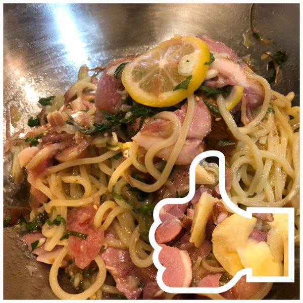 「【気まぐれ限定】桃と鴨のガトリング風エキストラゴールド」@ラーメン カワタカの写真