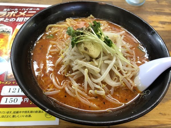 「辛味噌ラーメン(バタートッピング)」@くるまやラーメン 東松山店の写真