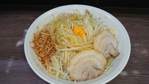 「大ラーメン(790円)+汁なし(80円)+ネギ(100円)」@ラーメン二郎 横浜関内店の写真