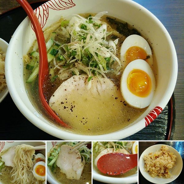 「冷たいしおらーめん＋味玉＝950円」@麺処 あす花の写真