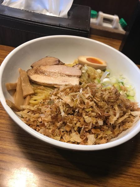 「あぶらめん(揚げネギトッピング)」@辛しやの写真