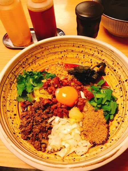 「まぜひつじ900円＋パクチートッピング150円」@自家製麺 MENSHO TOKYOの写真