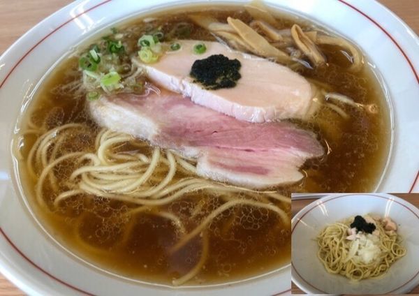 「ラーメン750円、和え玉（大葉ソース）230円」@らーめんTSUBAKIYAの写真