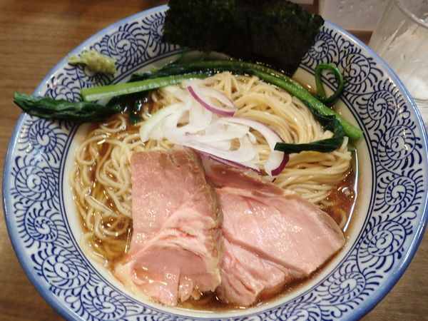 「『冷製煮干し中華そば』醤油+冷製和え玉(200円)醤油」@煮干しつけ麺 宮元の写真