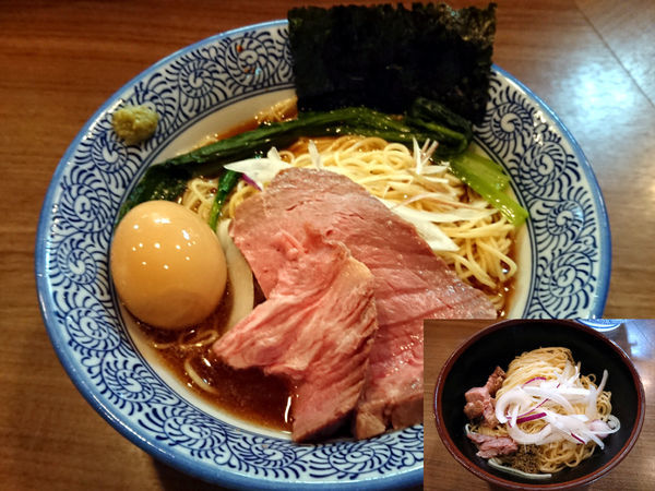 「冷製煮干し中華そば+味玉+和え玉」@煮干しつけ麺 宮元の写真