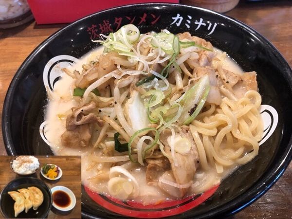 「濃厚タンメン680円、タンギョウセット280円」@茨城タンメン カミナリ つくば店の写真