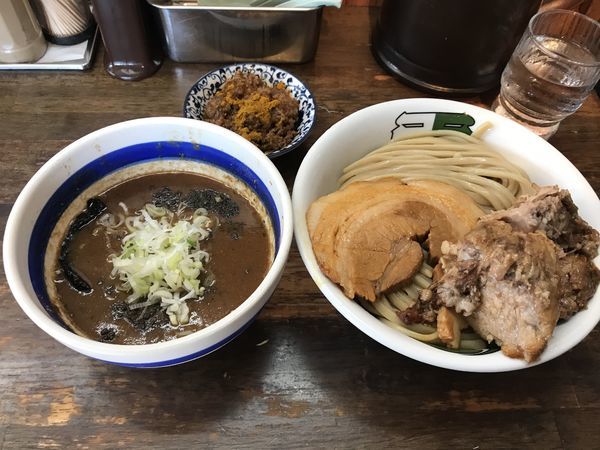 「つけ魚 （中） カレー トロ豚」@雷 北松戸本店の写真