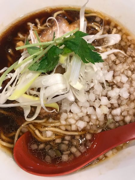 「煮干しそば&玉ねぎ増し  900円」@煮干麺 月と鼈の写真