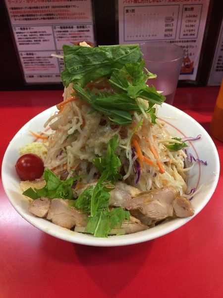 「冷やし中華(普通)ヤサイニンニクショウガアブラ」@千里眼の写真