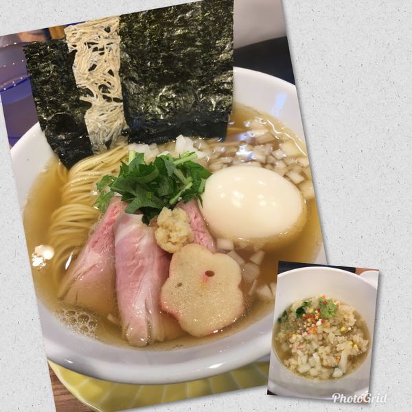 「特製 生姜煮干しソバ  ＋  にぼだしごはん」@中華ソバ 篤々 TOKU-TOKUの写真