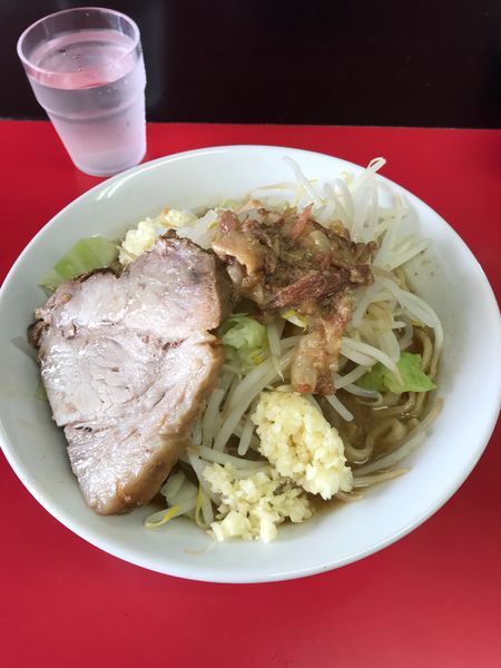 「ラーメン並 ニンニクダブル 脂チョイまし」@ラーメンハイキックの写真