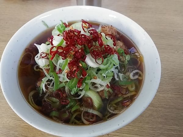 「ジャンボゲソそば」@一由そば 日暮里店の写真