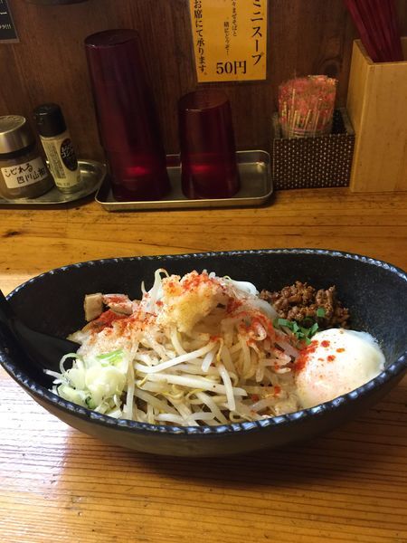「スタミナ坦々まぜそば」@辛っとろ麻婆麺 あかずきんの写真