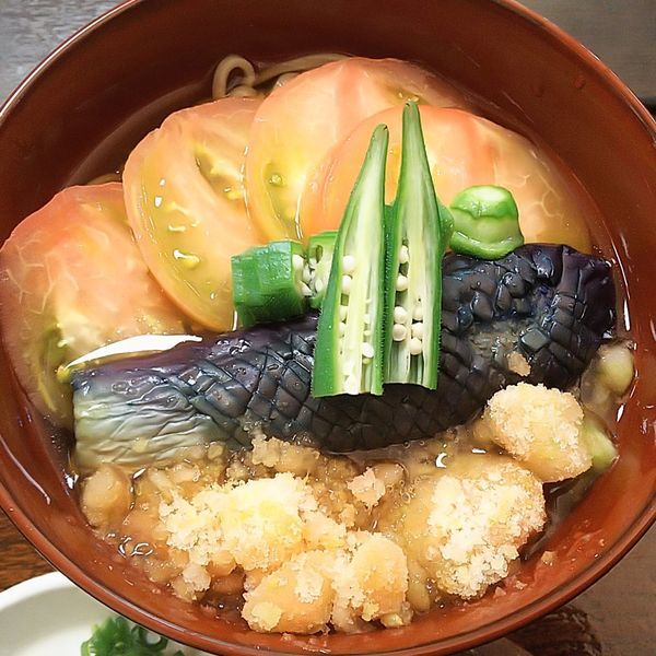 「茄子とトマトの冷かけ」@手繰りや 玄治の写真