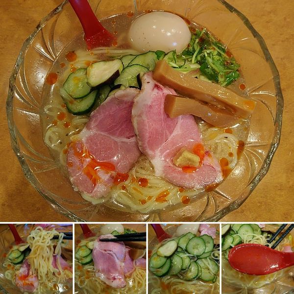 「冷やし塩ラーメン(7月限定)＋味玉＝980円」@麺屋 紅の写真