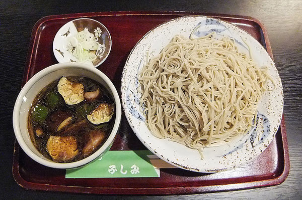 「鴨と夏野菜のつけめん(大盛)」@手打そば ふしみの写真