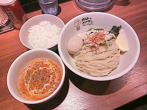 「【限定】ビスク風海老つけ麺＋味玉、白飯」@ナルトもメンマもないけれど。の写真