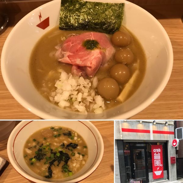 「蟹そば＋燻煙うずら」@crab台風。の写真
