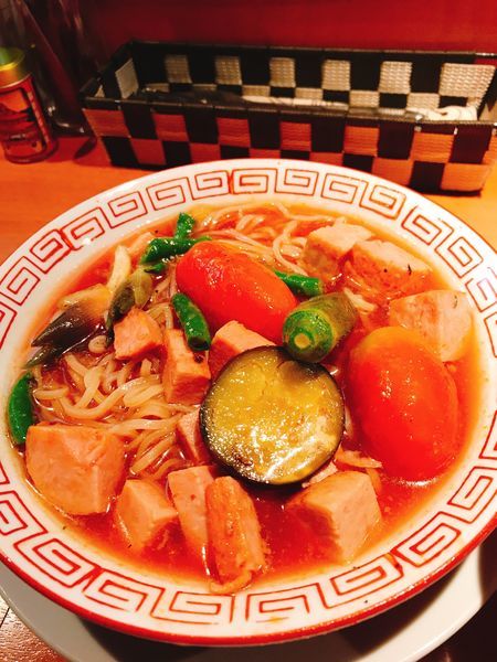 「カポナータ風冷やしラーメン&ねこまんまセット1000円」@食堂酒場 Graciaの写真