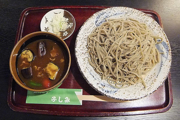 「夏野菜のつけカレーそば(大盛)」@手打そば ふしみの写真