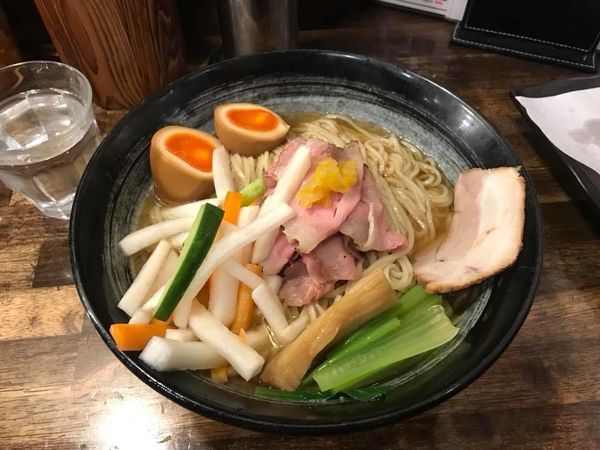 「煮玉子冷やし煮干しラーメン」@ラーメン一心 本店の写真