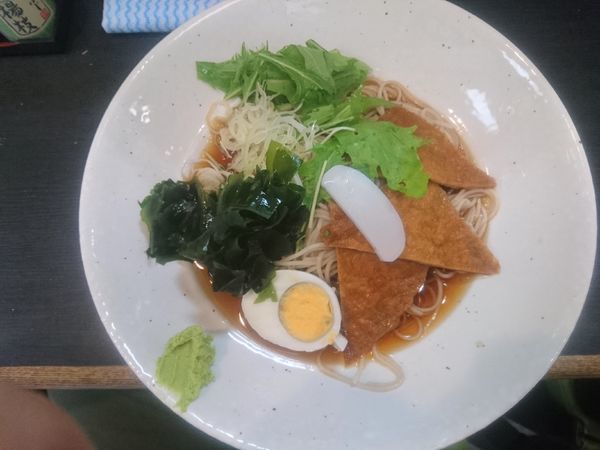 「冷やしきつねそば」@文殊 両国駅前店の写真