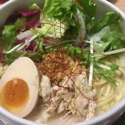 鶏白湯塩そば大盛 小ごはんセット 麺固め