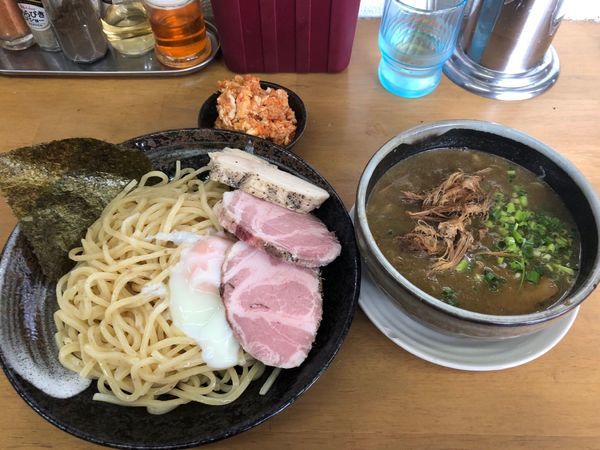「道有楽つけ麺  辛肉トッピング」@MENYA 食い味の道有楽の写真