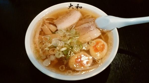 「手打ちらーめん＋餃子5個」@佐野青竹手打ちラーメン 大和の写真