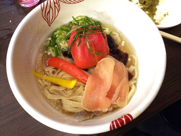 「【限定】ぷるぷる食べるスープの冷やし中華風和え麺」@麺処 あす花の写真