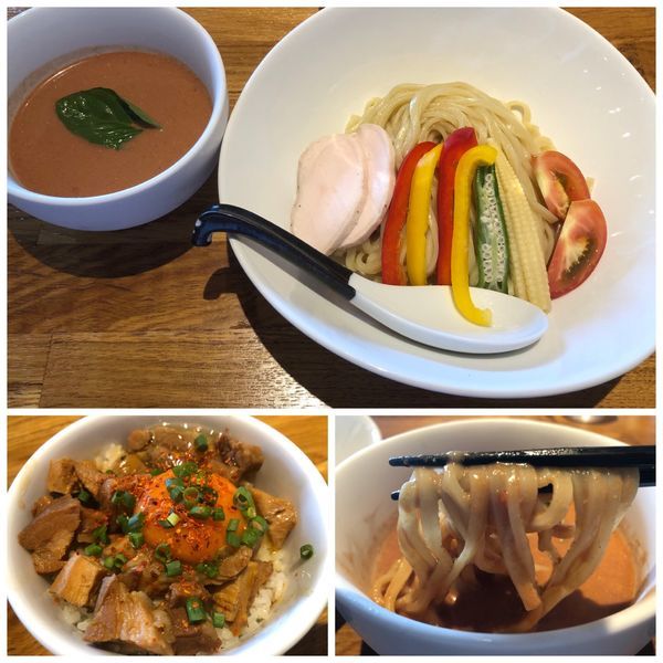 「【限定】完熟トマトのつけ麺～夏の彩り野菜を添えて～」@麺.SUZUKiの写真